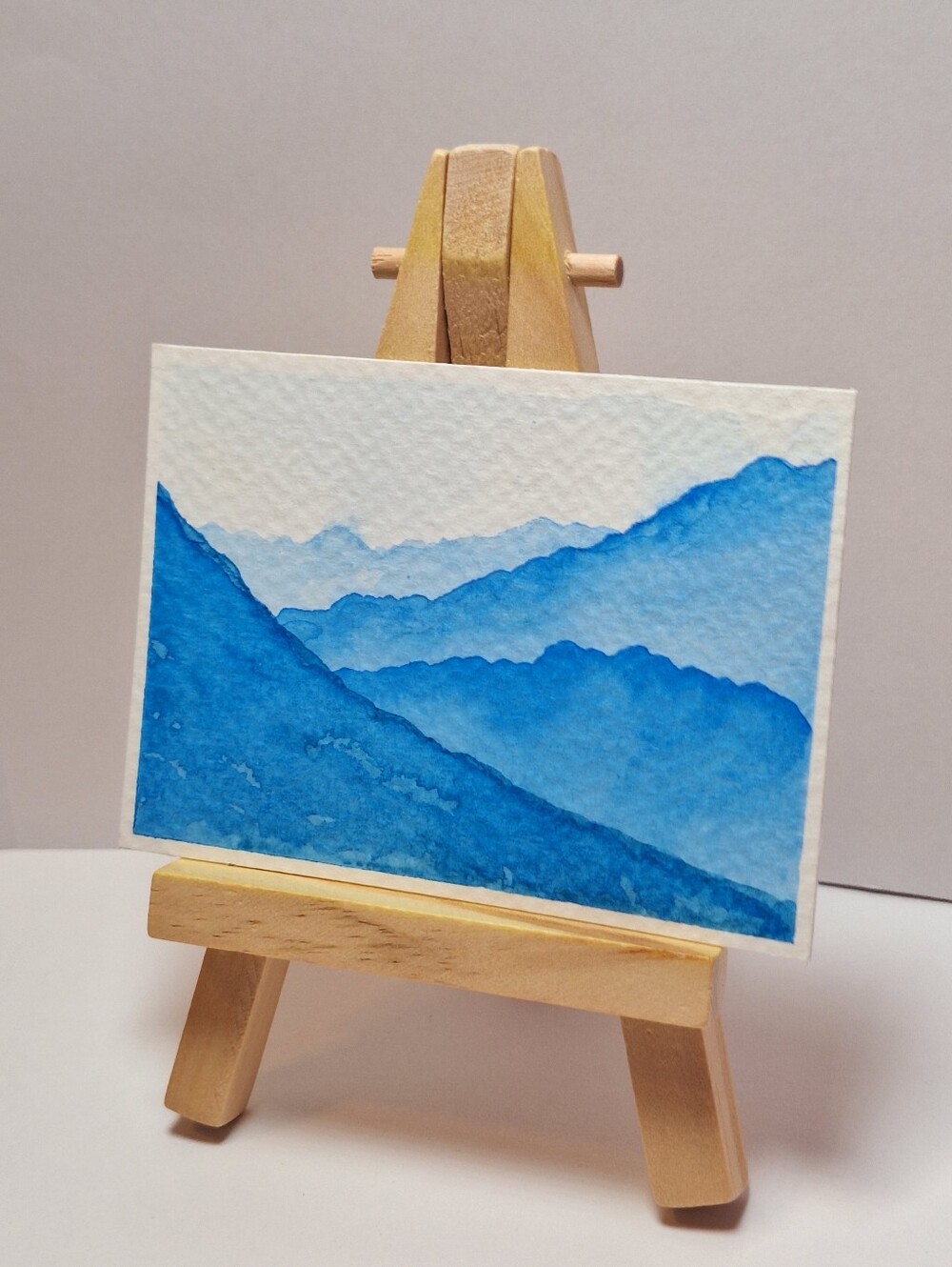 "Glacial Breeze" Hand-painted gouache (Tiny original artwork)